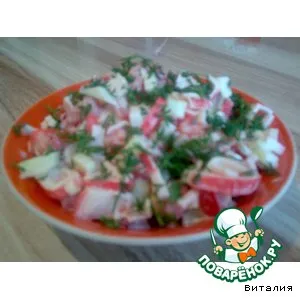 Рецепт: Легкий салат из крабовых палочек