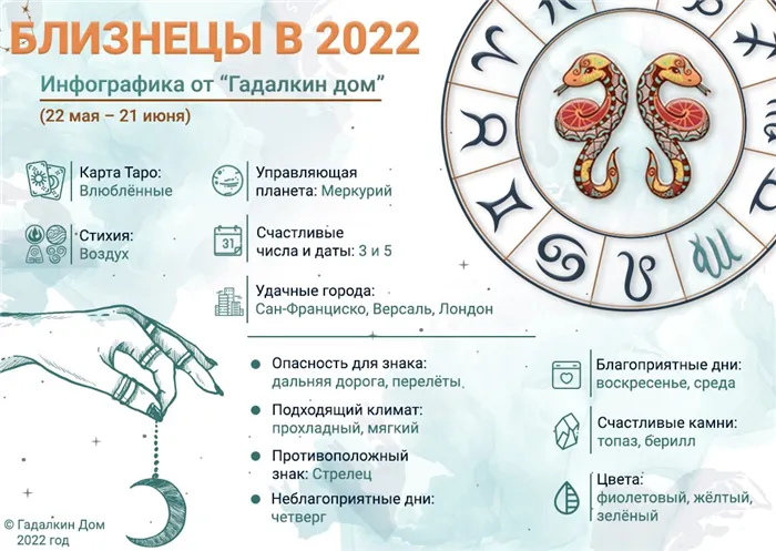 инфографика Близнецы 2022