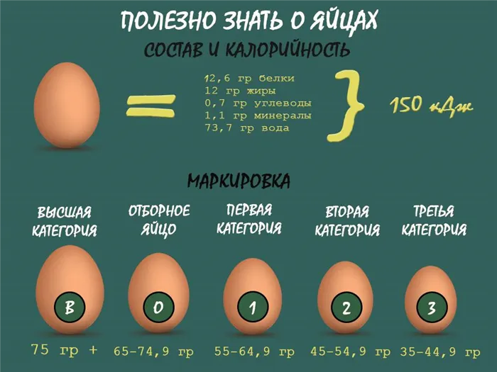 Информация о яйцах