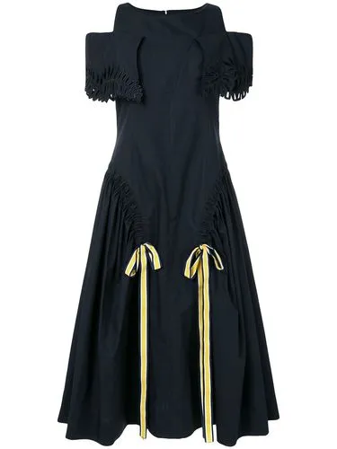 Fendi расклешенное платье с открытыми плечами
