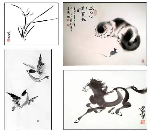 китайская живопись, японская живопись