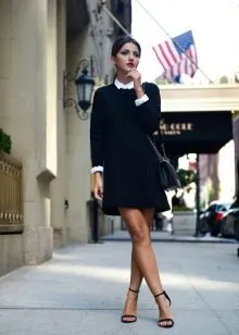 Рубашка к черному платью-свитеру