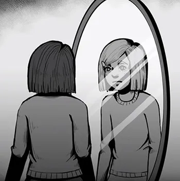 Девушка перед зеркалом