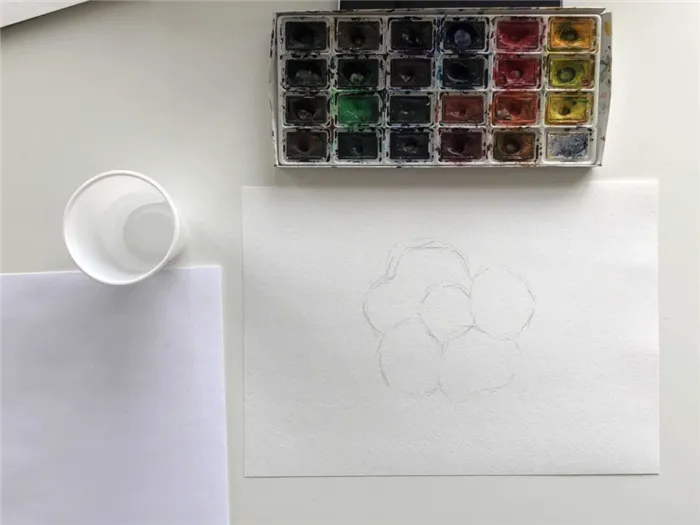 Как научиться рисовать акварелью цветок - 1 этап - фото
