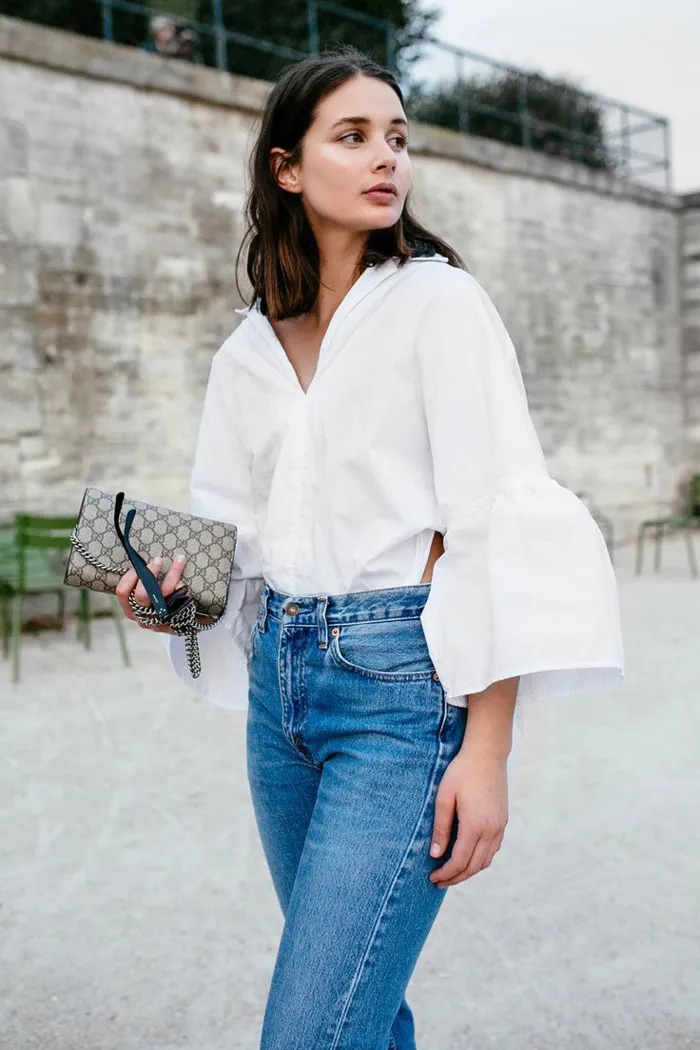 Белая блузка с джинсами: стильные и свежие образы (более 40 фото)