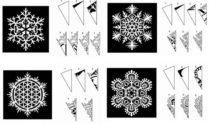 Красивые снежинки из бумаги на Новый год своими руками 6