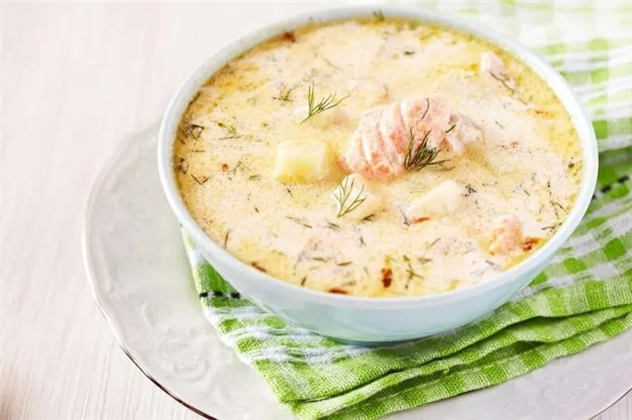 рыбный суп со сливками по фински