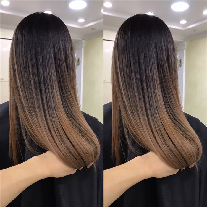 Модное окрашивание волос 2021 на длинные волосы для брюнеток