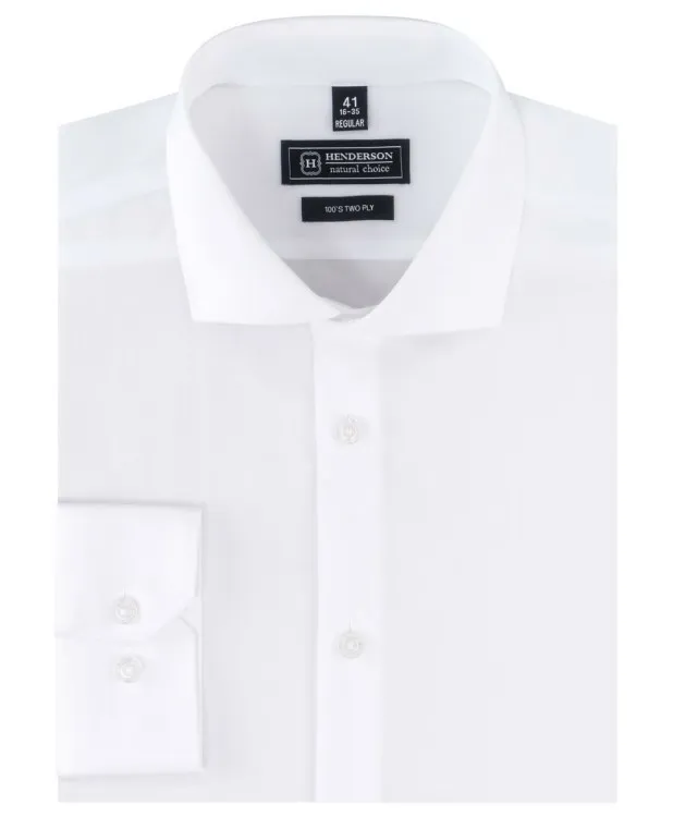 Рубашка классическая однотонная белого цвета от Henderson