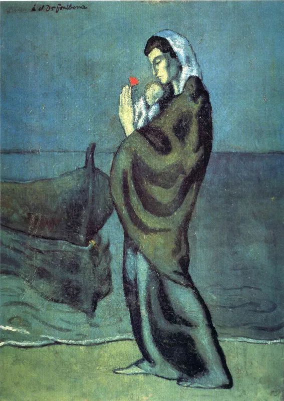 Пабло Пикассо. Мать и дитя на побережье