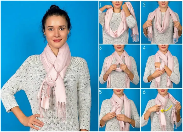 Как красиво завязать палантин на голове и шее разными способами: фото и видео пошагово