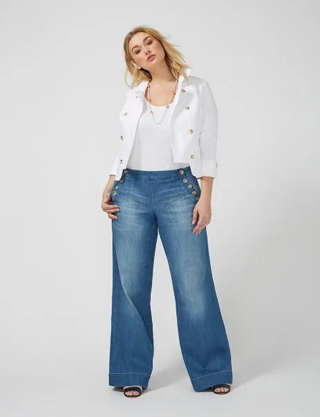 Широкие джинсы визуально увеличивают объем