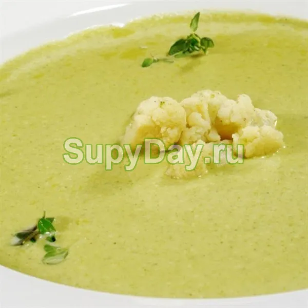 Суп-пюре из цветной капусты и брокколи с молоком 