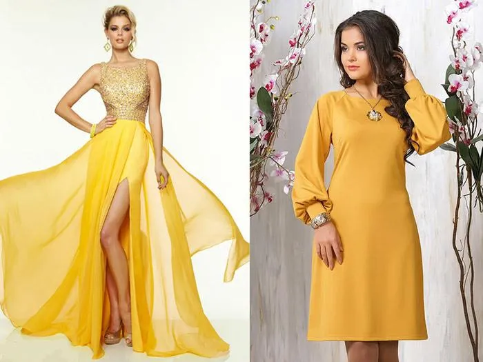 желтые платье 