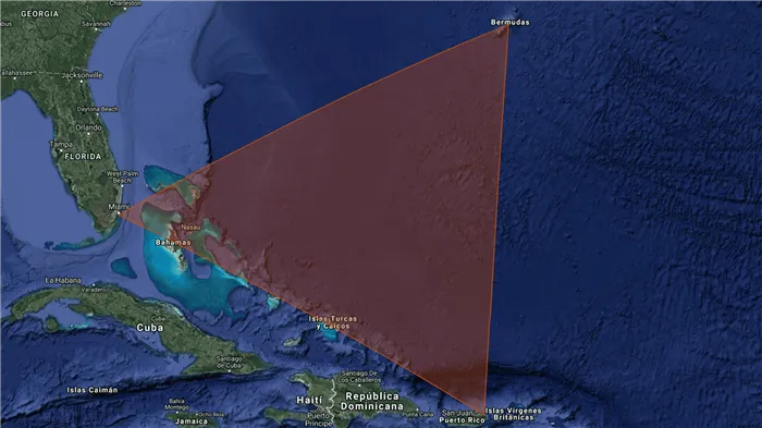 Где находиться Бермудский треугольник и версии, почему там тонет и пропадает больше всего кораблей