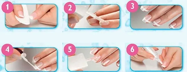 Процесс нанесения лака на ногти