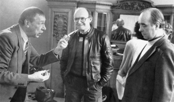 Олег Ефремов, Андрей Мягков и Олег Борисов на репетиции (1987)