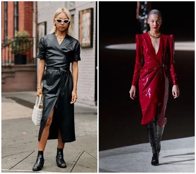 Кожаное платье: самая модная тенденция 2020-2021 года 22
