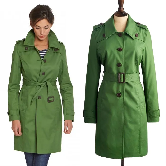 зеленое пальто в стиле милитари