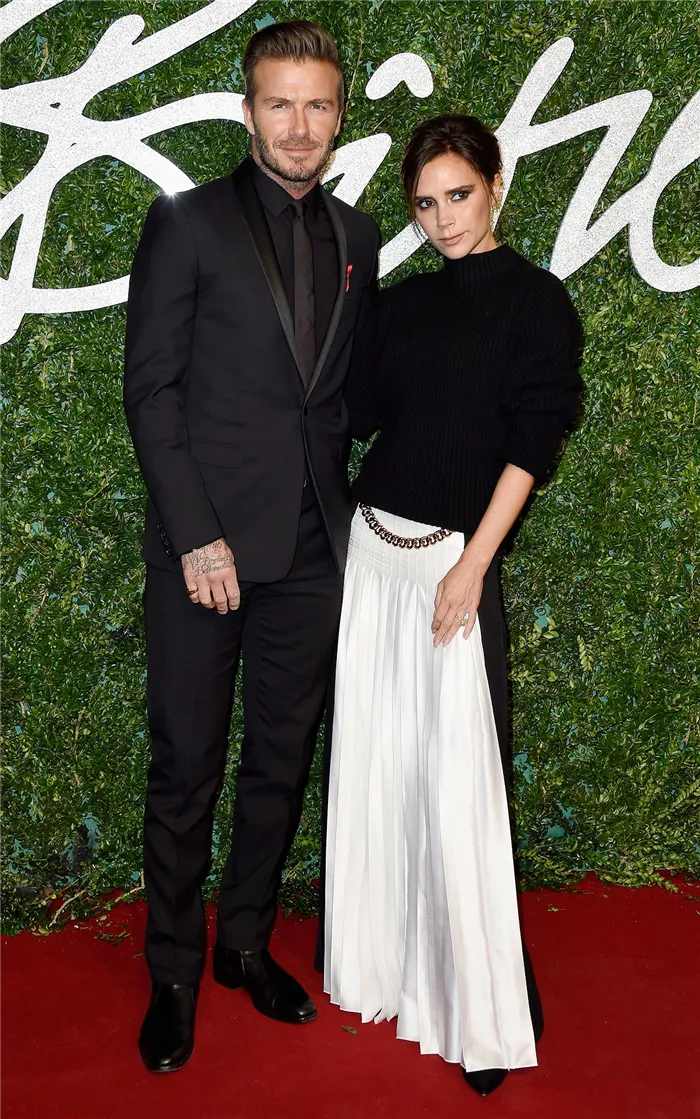 Дэвид Бекхэм и Виктория Бекхэм на церемонии вручения наград British Fashion Awards