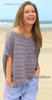 Модный пуловер для женщин вязание спицами 2018